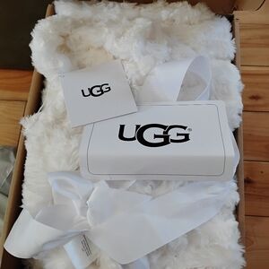UGG Soft White Plush Throw